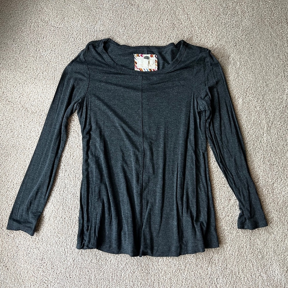 Cupio Dark Gray Long Sleeve Shirt Size S